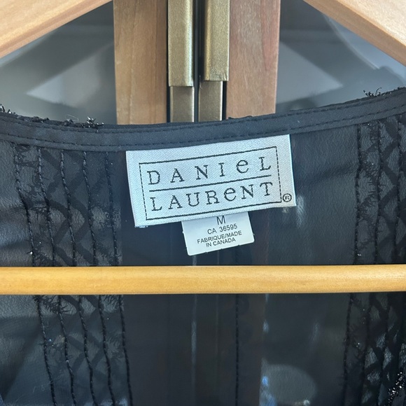 Vintage Black Sequin Tie-Front Top - Picture 4 of 5